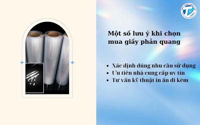 Một số lưu ý khi chọn mua giấy phản quang